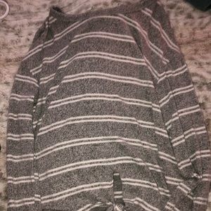striped cropped shirt